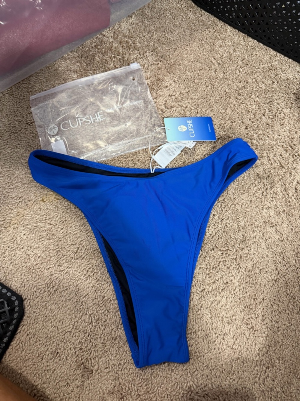 Cupshe Electric Blue High-Cut Bikini Bottom